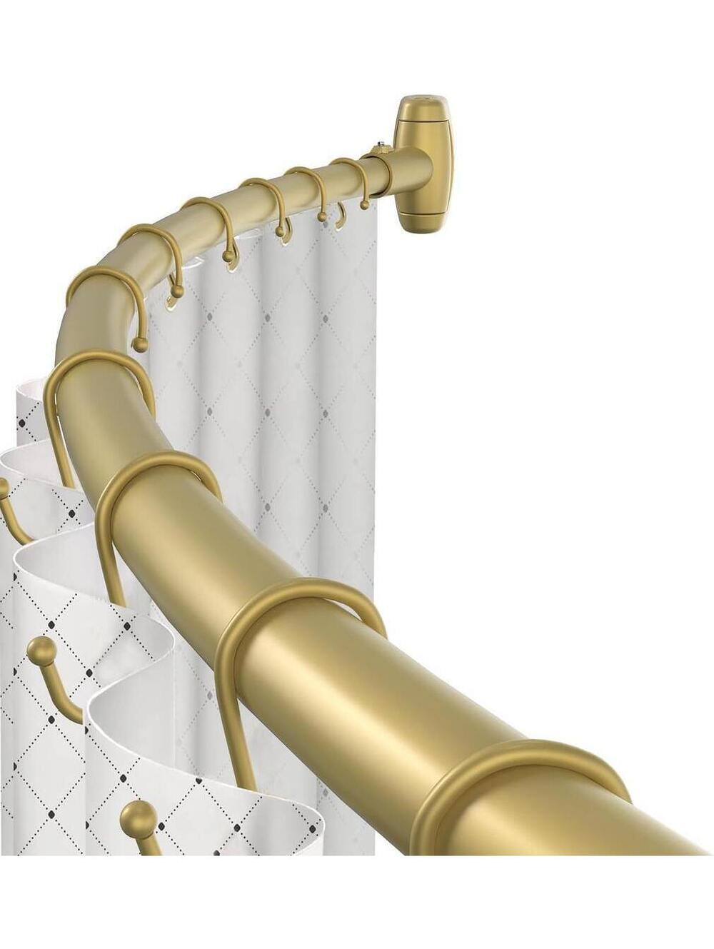 Curved Shower Curtain Rod Gold 48"-72"